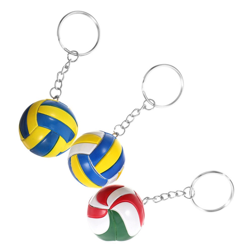 3 Pcs Purple Volleyball Keychains - Sporty Fashion Accessories