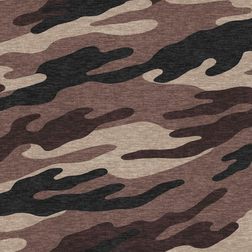 Stretch Hacci Camo Brushed Poly Spandex Fabric Printed 2-Way