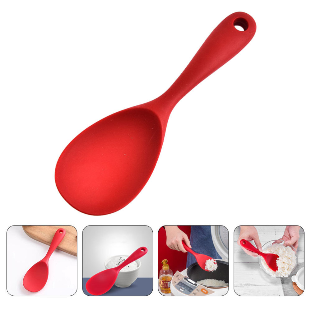 Silicone Mixing Spoons for Cooking Small Serving Rice Premium Material Soup