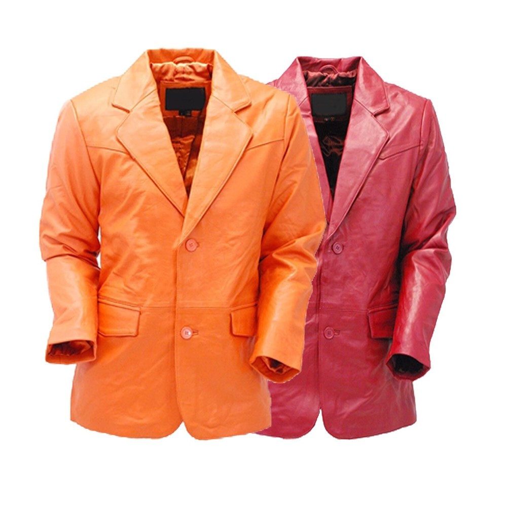 Mens Genuine Lambskin Leather Blazer Casual Stylish Outwear Blazer Coat MB4a