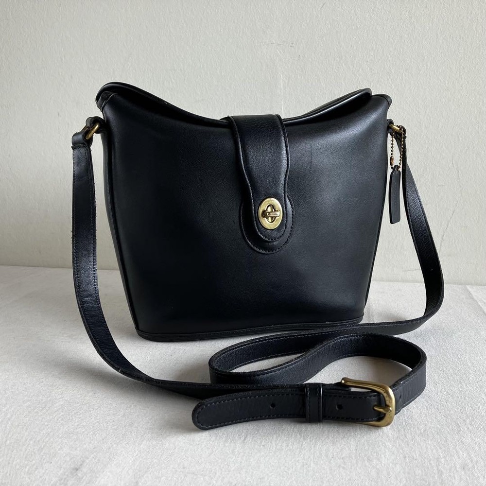 Vintage Coach Canterbury Leather Crossbody Bag Black Excellent Condition  