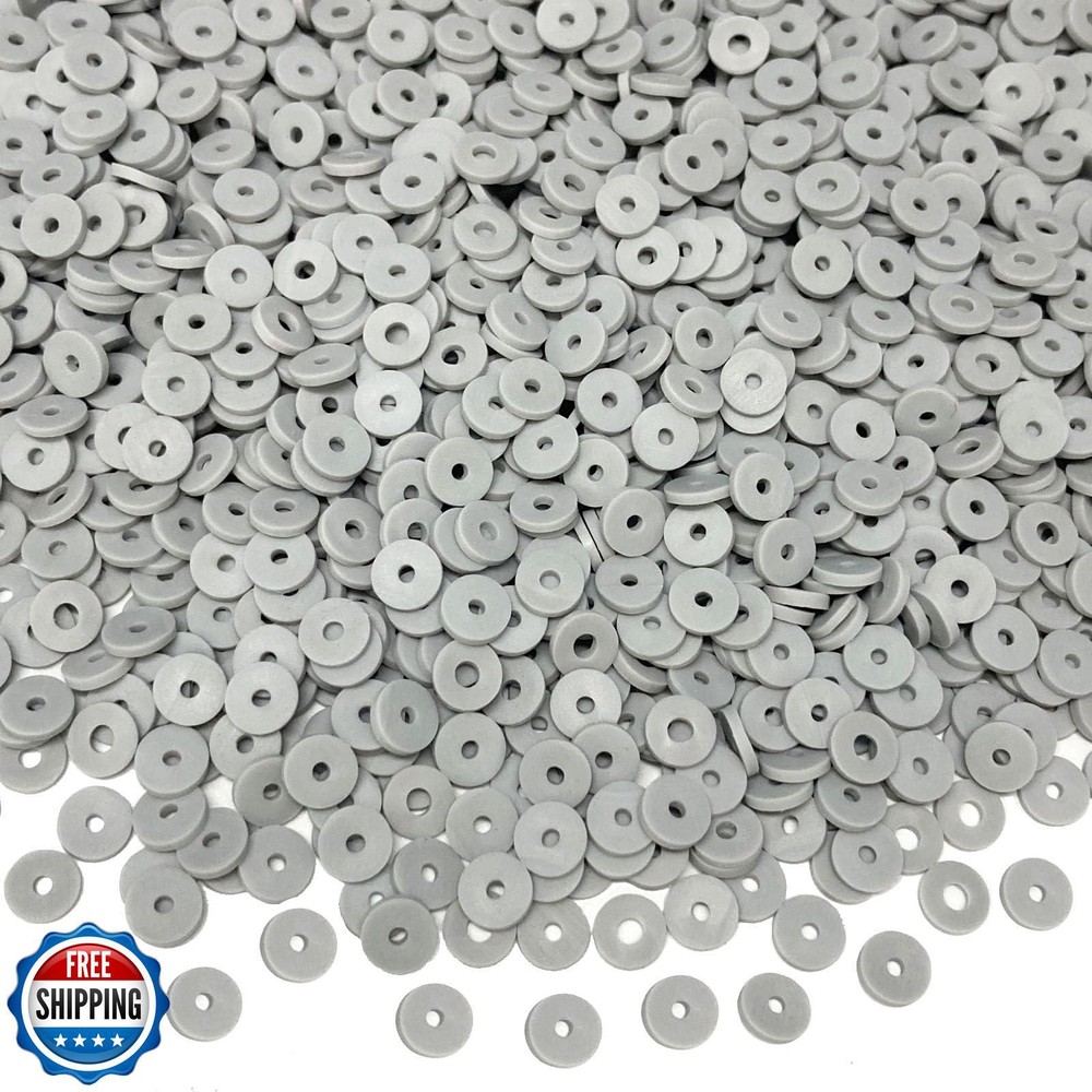 5000pcs Light Gray Polymer Clay Heishi Flat Round Spacer Beads for Jewelry Making