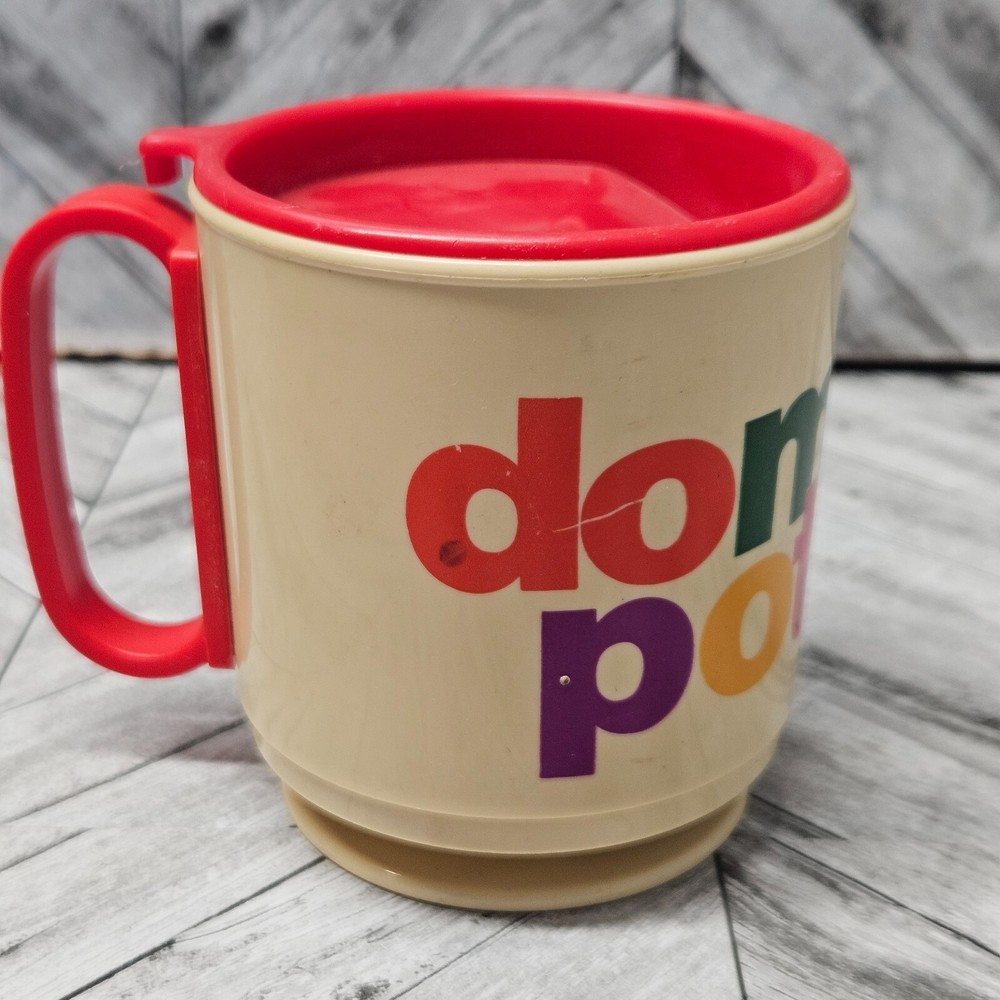 Vintage Dominion Pottery Promo Mug with Lid for Hot Chocolate