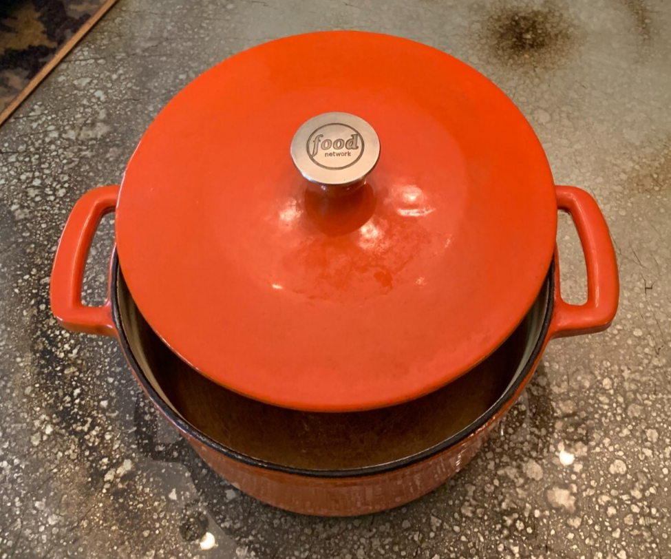 Food Network Heavy Cast Iron Dutch Oven 8 lbs Orange Enamel Stockpot