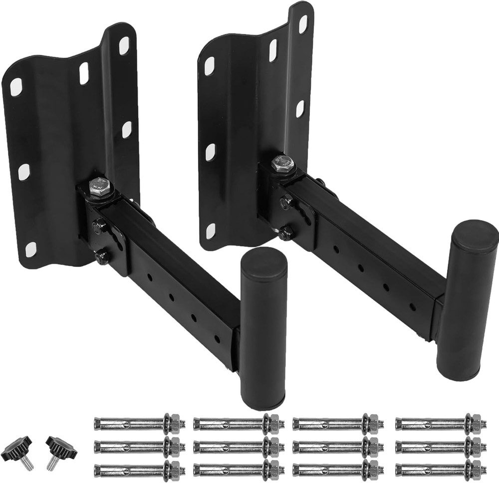 Heavy Duty Speaker Mounts - Support up to 110lbs, Adjustable PA Speaker Brackets