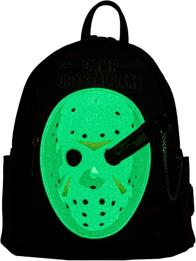 Loungefly Halloween Friday the 13th Jason Cosplay Glow in the Dark Mini Backpack