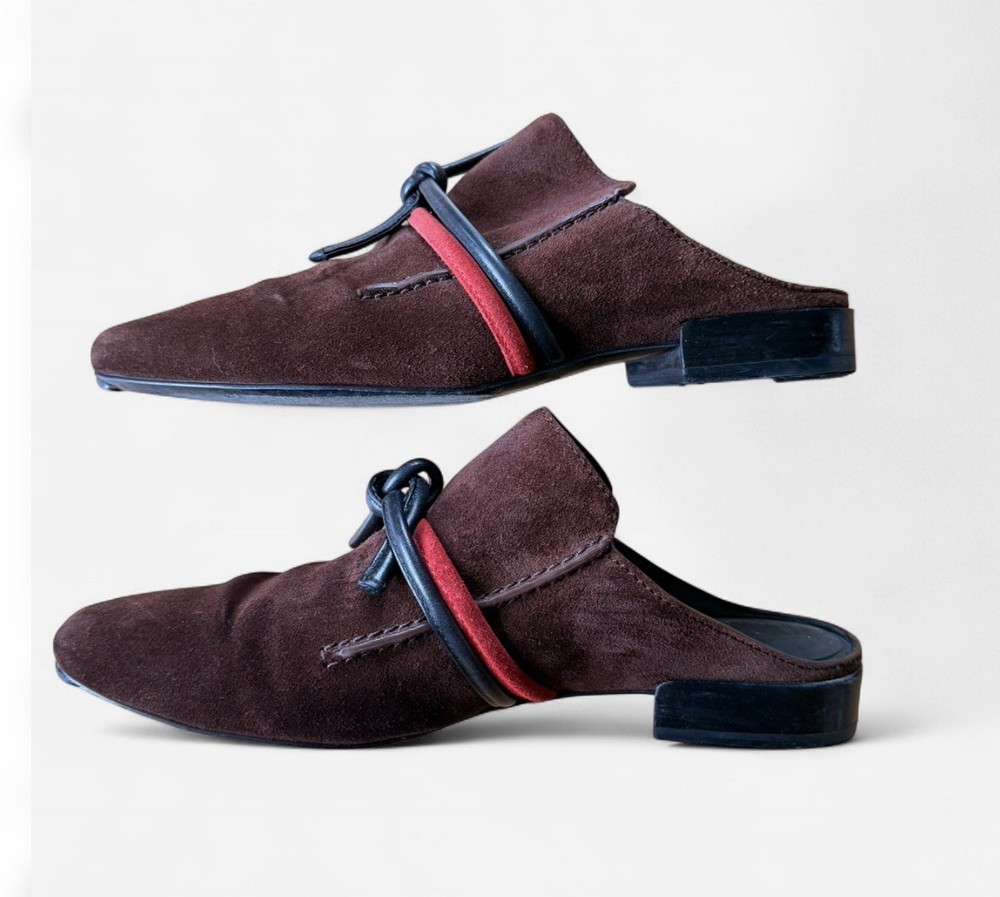 3.1 Phillip Lim Brown Suede Flats Bow Accent Slip-On Pointed Toe Women's Size 7
