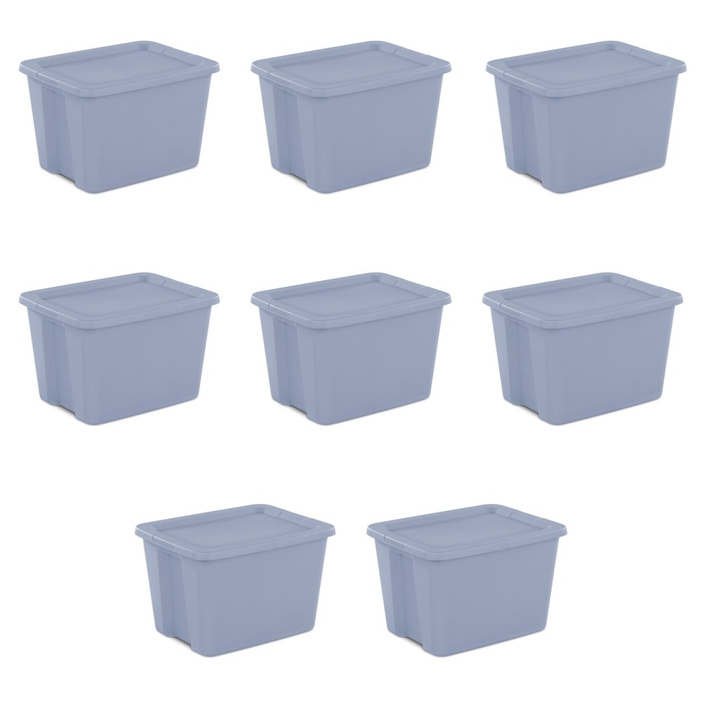 18-Gallon Plastic Storage Bins with Lids - 8-Pack for Home & Office Organization