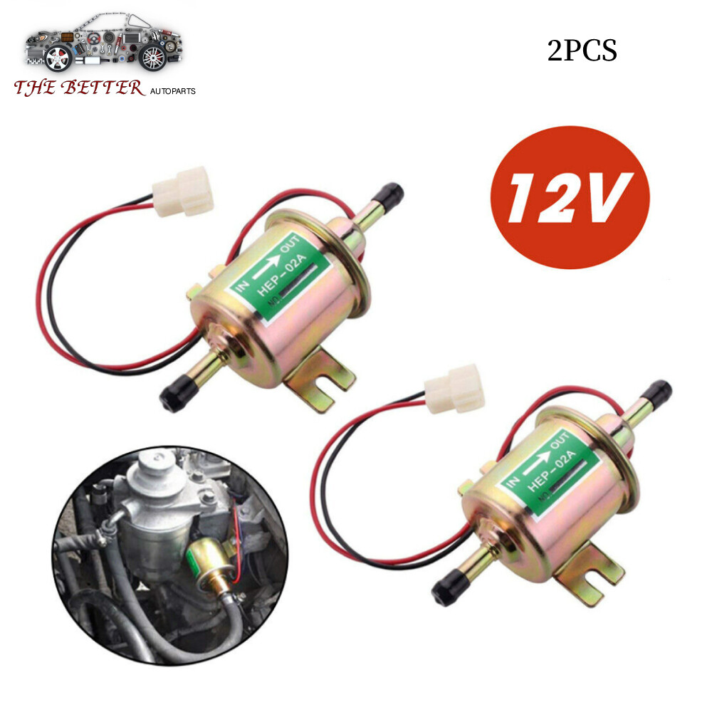 2 Packs 12V Electric Fuel Pump HEP-02A Universal Inline Low Pressure Gas Diesel