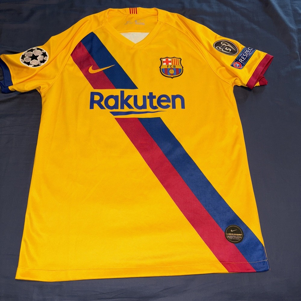 Frenkie De Jong Large Mens Barcelona Jersey With Champions League Badges