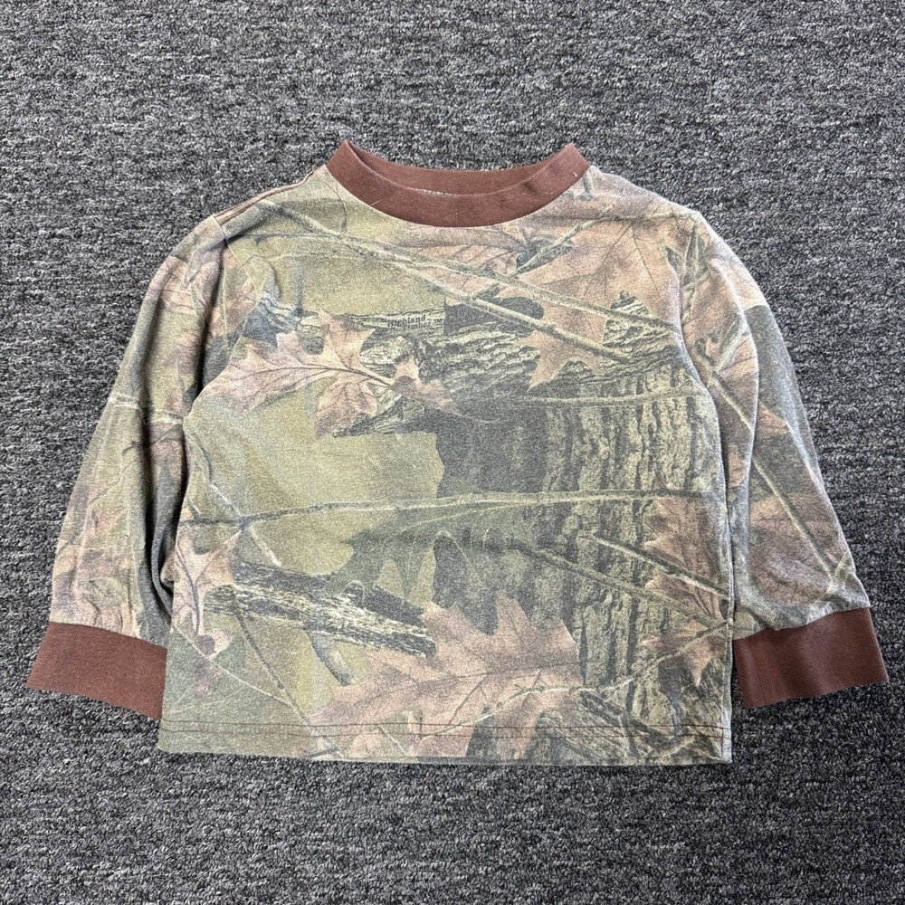 Vintage Faded Trail Crest Camo Ringer Long sleeve Shirt Toddler Boys Shirt 4T