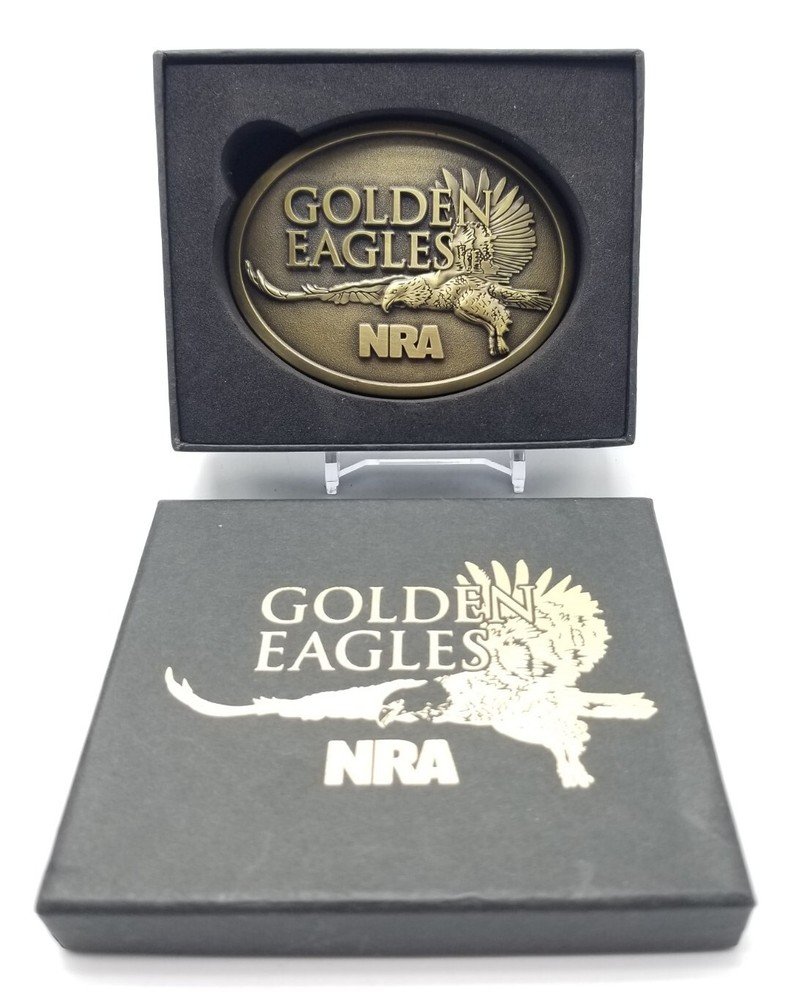 NRA 2013 Golden Eagles Limited Edition Belt Buckle With Box NEW No Papers