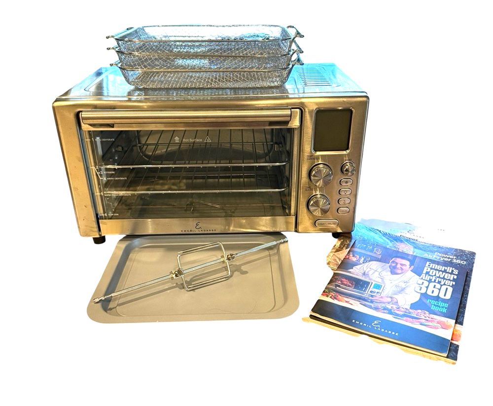 Emeril Lagasse Power Air Fryer 360 Oven S-AFO-001 Silver Air Fryer NOB