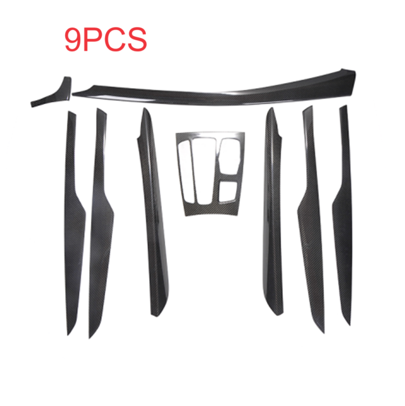 Dry Carbon Fiber Car Interior kit Cover Door Trim 9PCS For BMW X5 F15 2014-2018