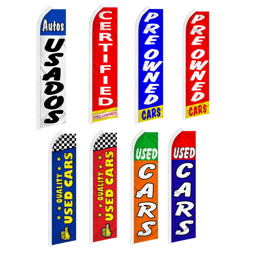 Quality Used Cars Swooper Flutter Advertising Auto Dealer Business Flags