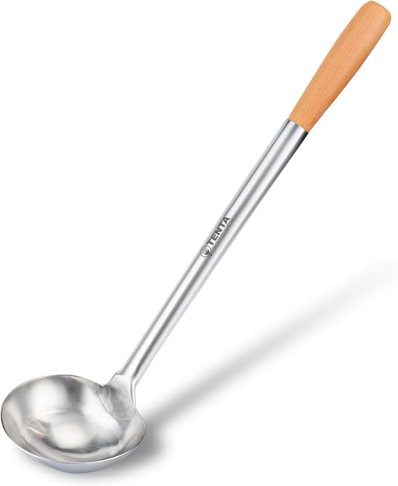 Stainless Steel Long Pot Soup Spoon Ladle Professional Large Serving Ladle Chef