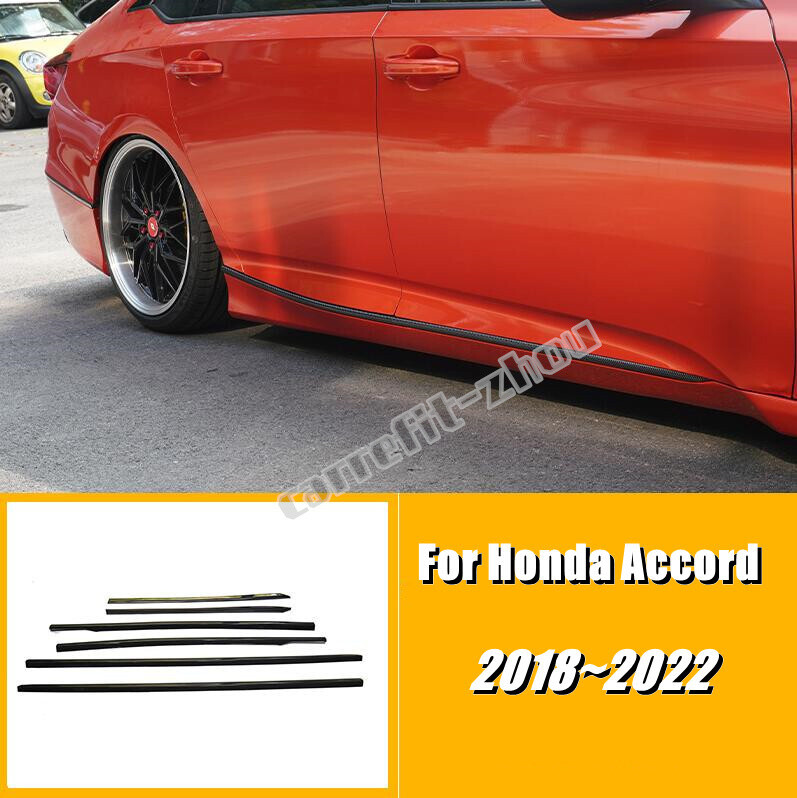 Carbon Fiber Style Body Side Door Molding Cover Trim For HONDA Accord 2018-2022