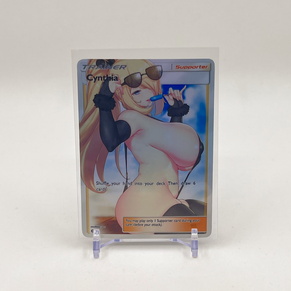 Cynthia Full Art Goddess Story Pokemon Waifu Trading Card Holofoil