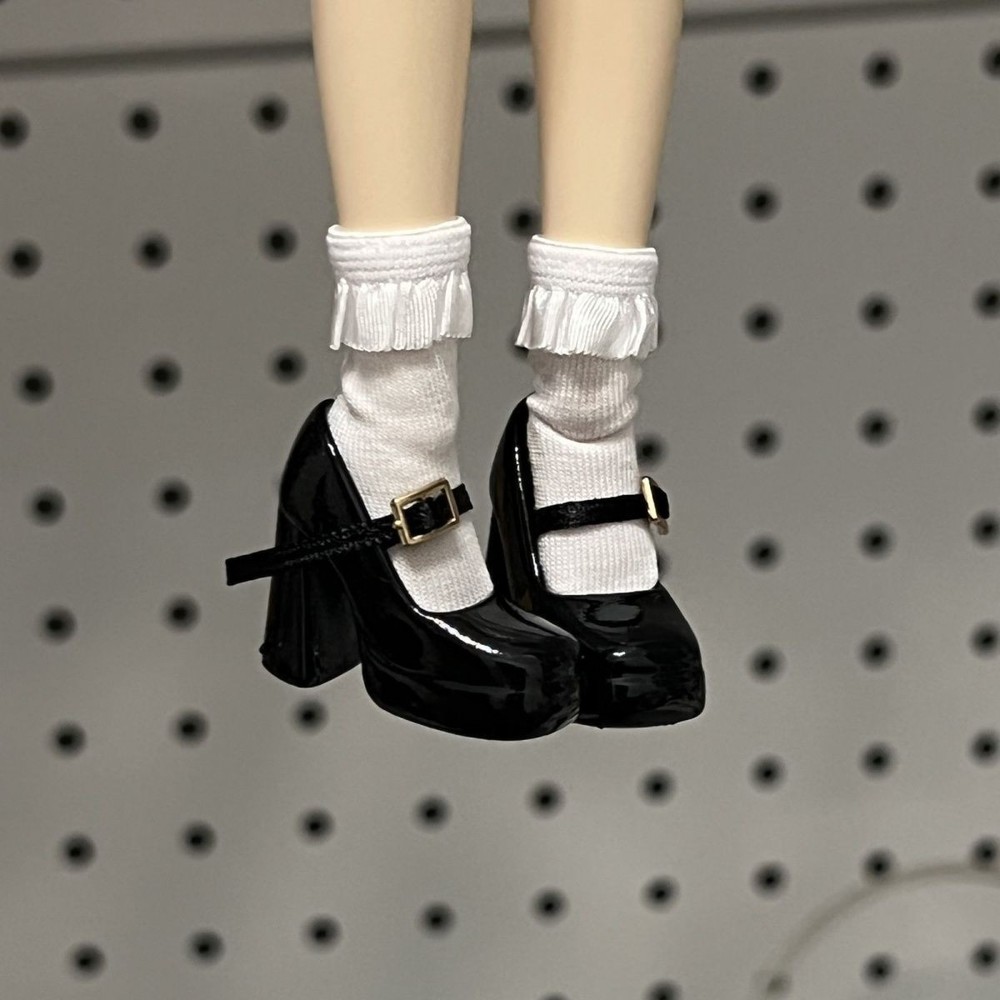 Pink and Black Mary Jane Shoes for OB22 OB24 Blythe BJD Dolls 1/6 Scale
