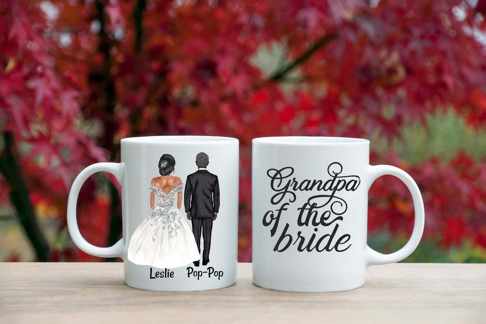 Personalized Grandpa Of The Bride Ceramic Coffee Mug Grandfather Of The Bride
