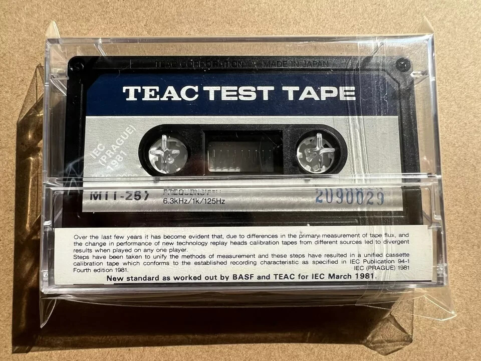 1PCS  TEAC FREQUENCY Test Tape MTT-257 6.3k/1k/125Hz
