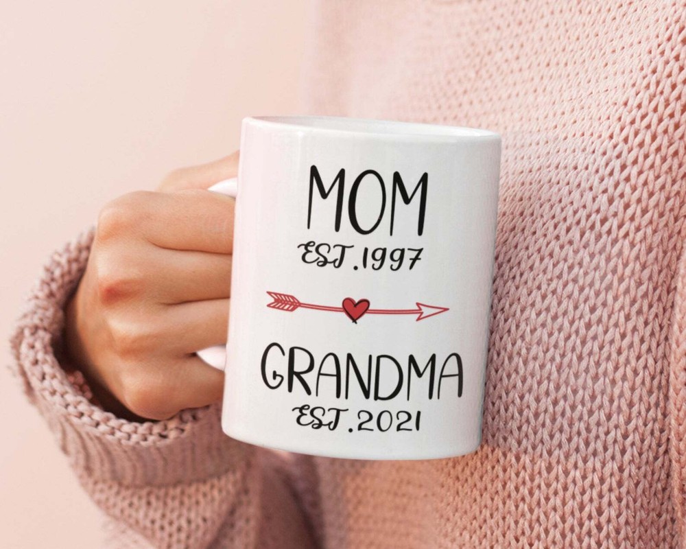 Moms Get Promoted To Grandma Mug New Grandmother Gift Expecting Grandma Coffee