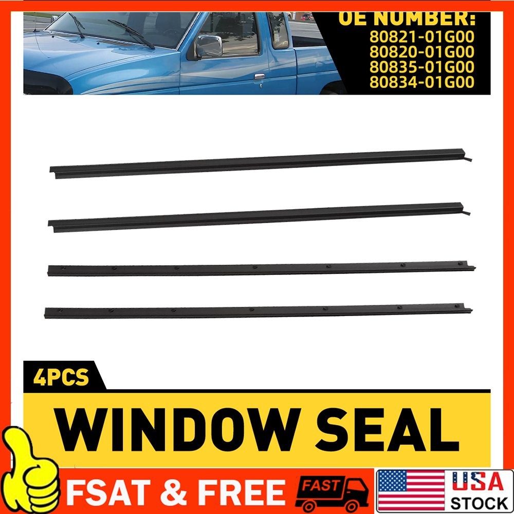 Fits 86-97 Nissan Navara Hardbody D21 Front Door Belt Weatherstrip Rubber Seal Q