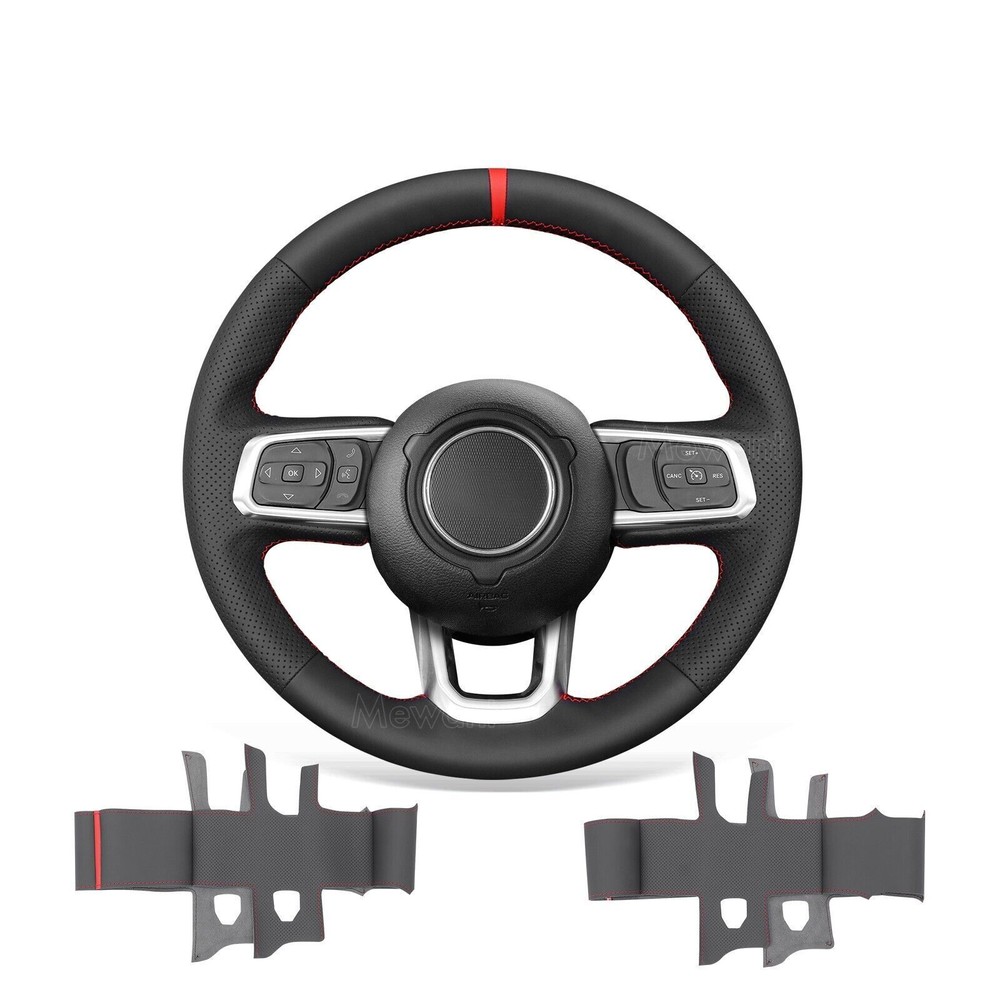 Custom DIY Leather Steering Wheel Cover for Jeep Gladiator JT Wrangler JL