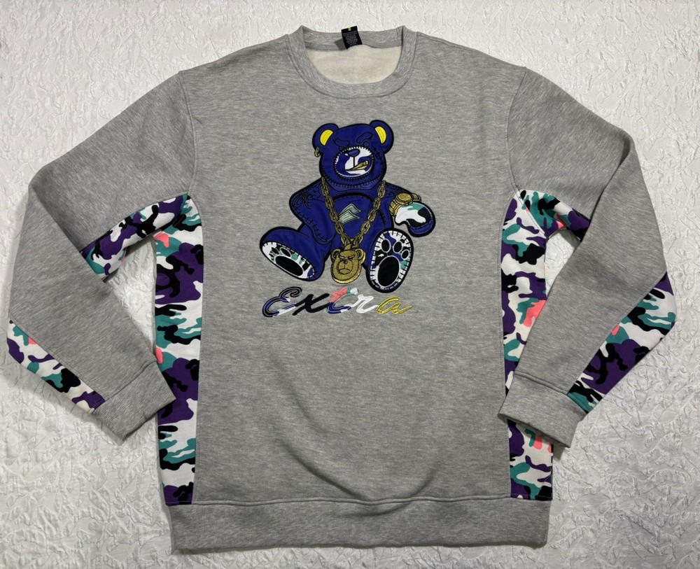Screenshot Brand Gray Sweatshirt Size 2XL Hip Hop Bear