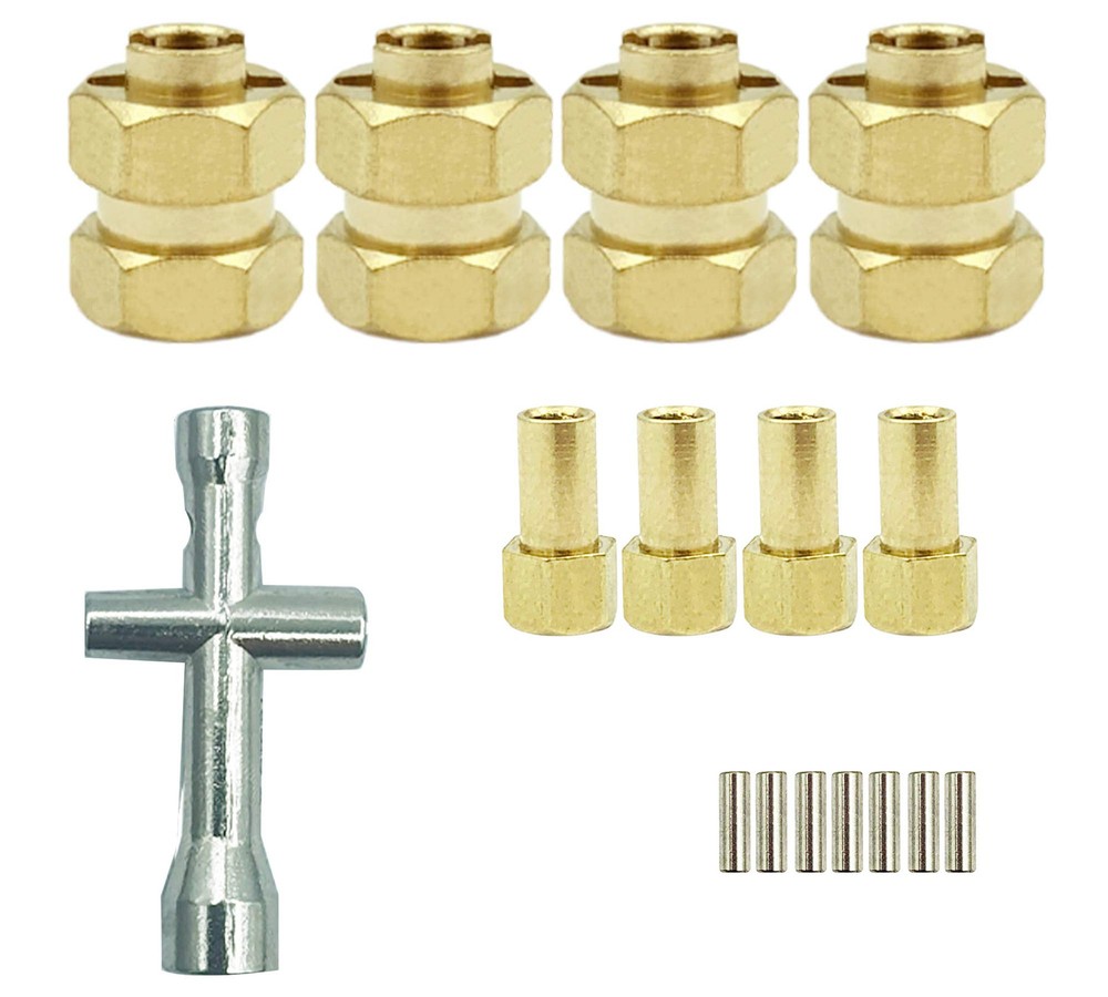 HOPLEX Brass 7mm RC Wheel Hex Hub Spacer with 9.5mm Offset Extension 4Pcs Hex...