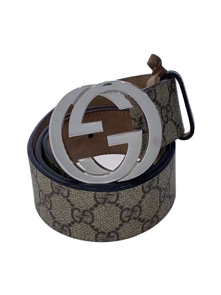 GUCCI Interlocking G Belt with BEG All-Over Print for Men 411924