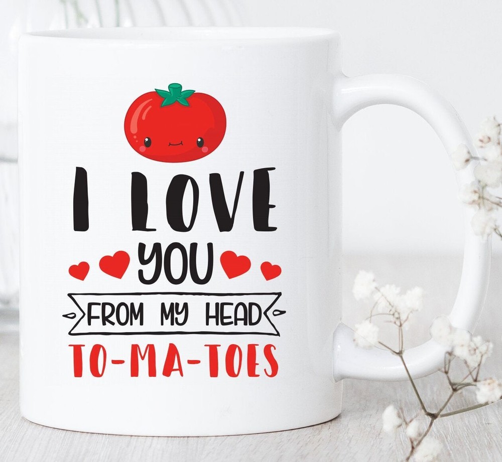 Love You to Ma Toes Mug – Fun Tomato Coffee Cup Gift  