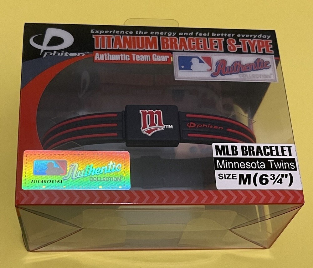 VINTAGE MINNESOTA TWINS Phiten Titanium Bracelet - Medium- NEW in Box