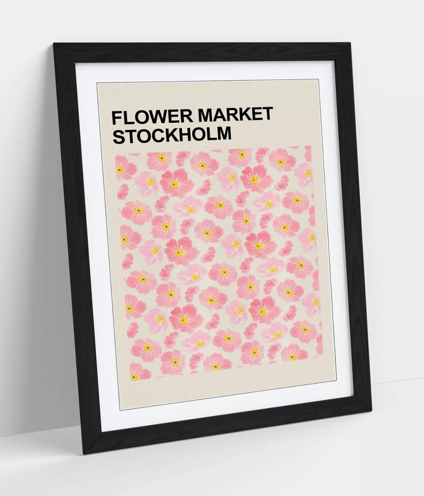 FLOWER MARKET STOCKHOLM FLOWERS FLORAL FRAMED ART PICTURE POSTER PRINT DECOR