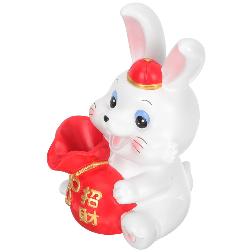 Festive Colorfast Rabbit Statue for Desktop Decor or Gift Idea