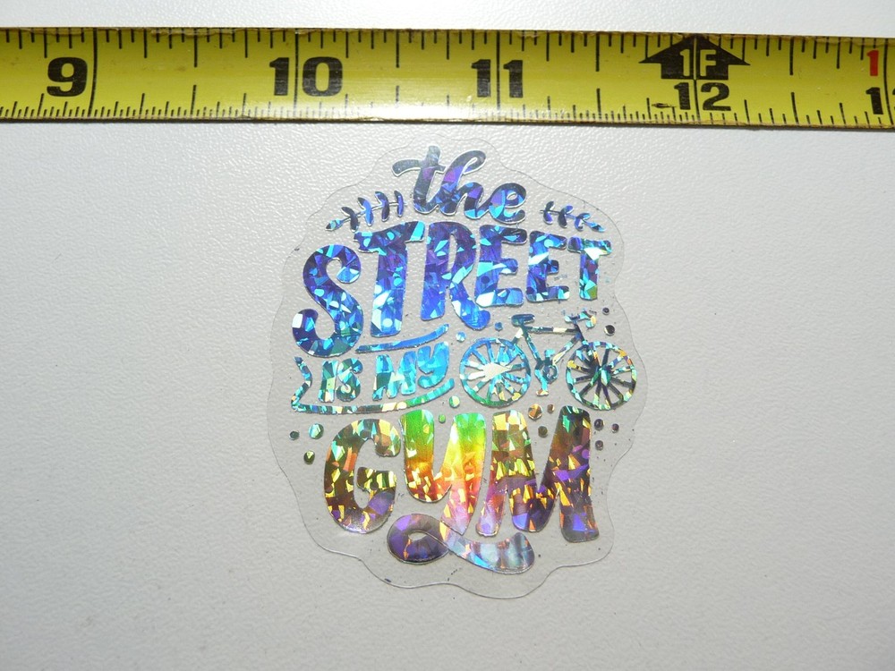 HOLOGRAPHIC BIKE RIDING BICYCLE STREET GYM  STICKER DECAL SPORTS ATHLETICS