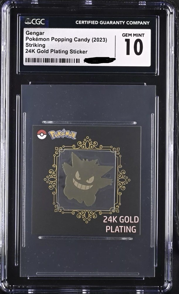 24k Gold Plated GENGAR Pokemon Popping Candy Sticker CGC 10 Low Pop Rare