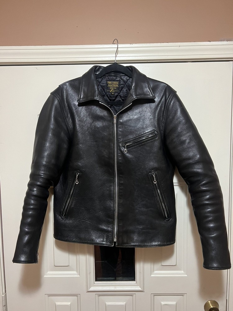 Fine Creek Leathers Eric Jacket Black Shinki Horsehide Teacore Size 42