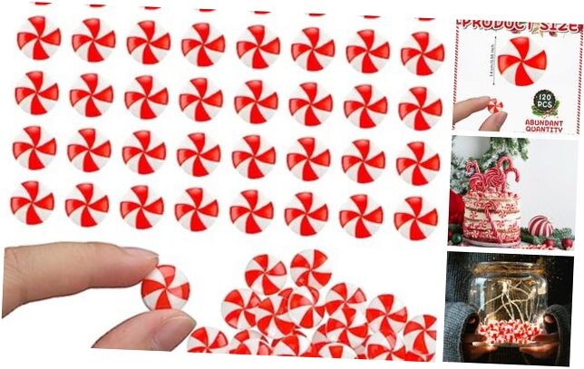 120 Pcs Christmas Candy Cane Decorations for DIY Crafts and Holiday Decor