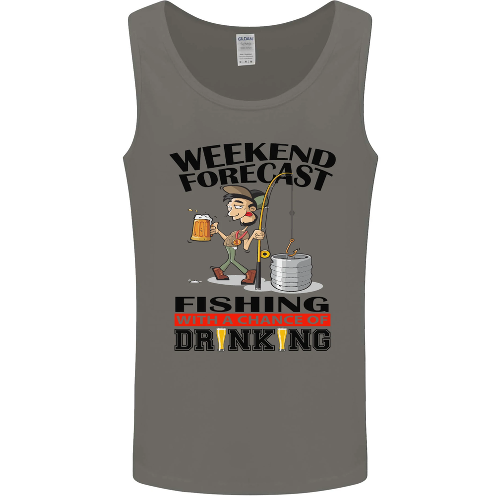 Fishing Fisherman Forecast Alcohol Beer Mens Vest Tank Top
