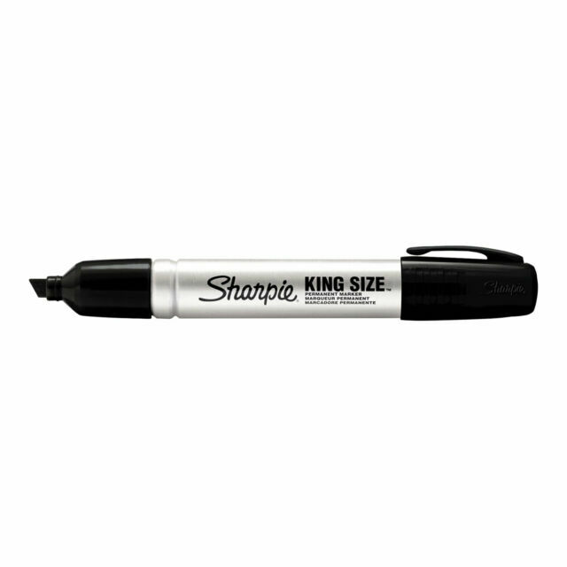 Sharpie King Size Large Chisel Tip Black Permanent Markers 12 Count NIB 15001A