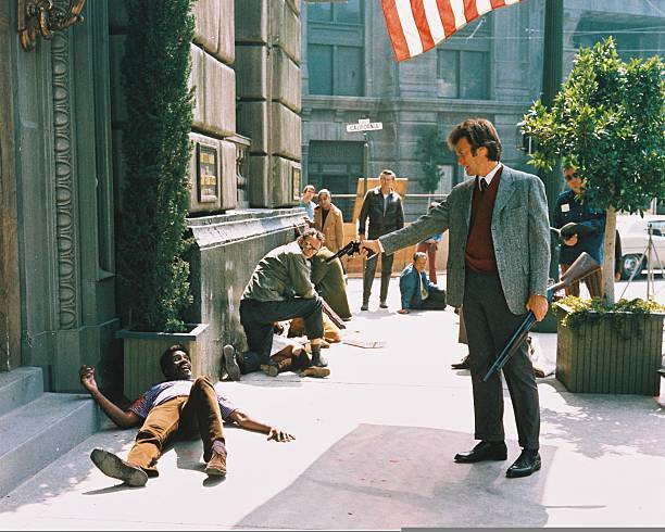 Clint Eastwood and film director holding a Winchester Model 1912 s- Old Photo 2