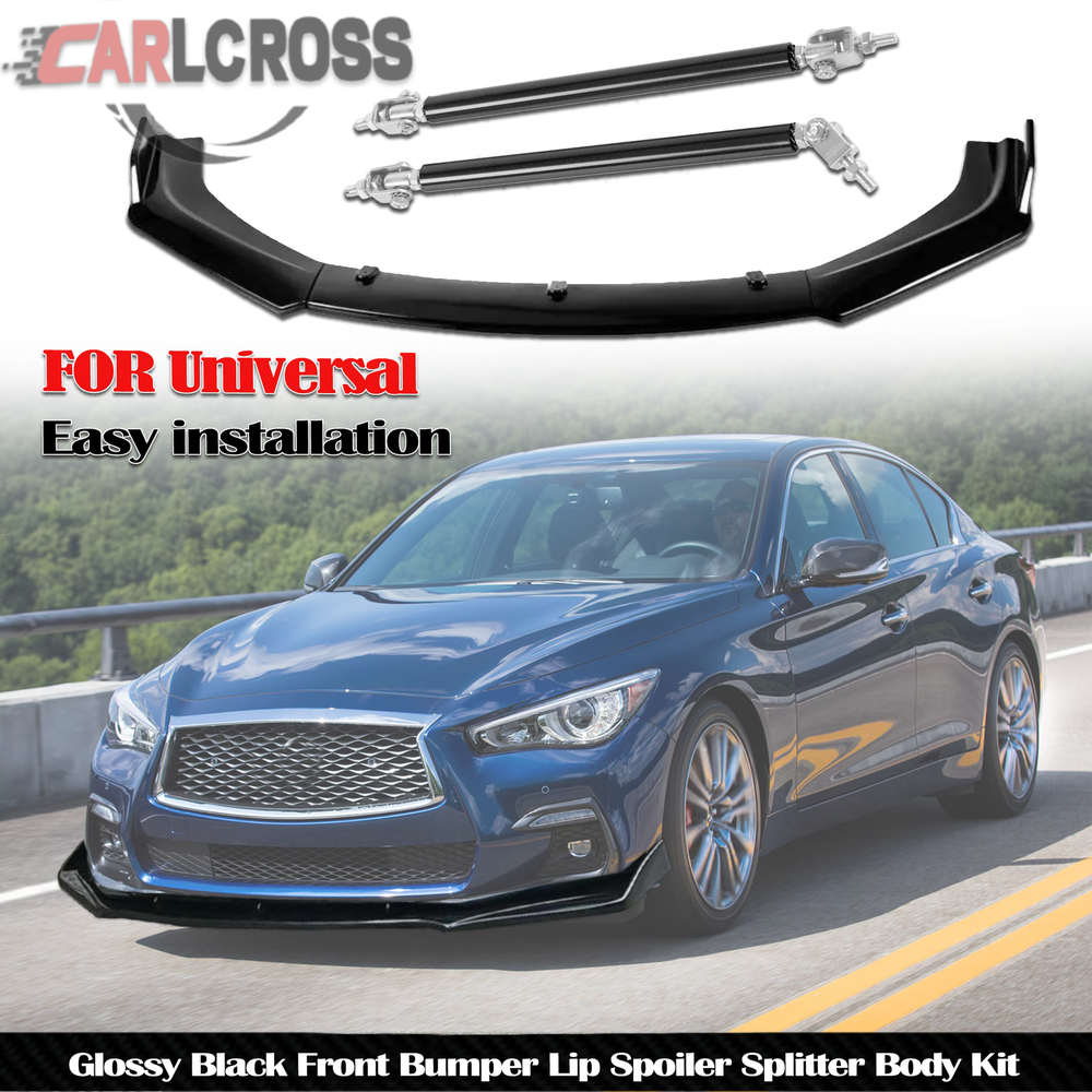 INFINITI Q50 Front Bumper Lip Spoiler Splitter Kit with Strut Rods