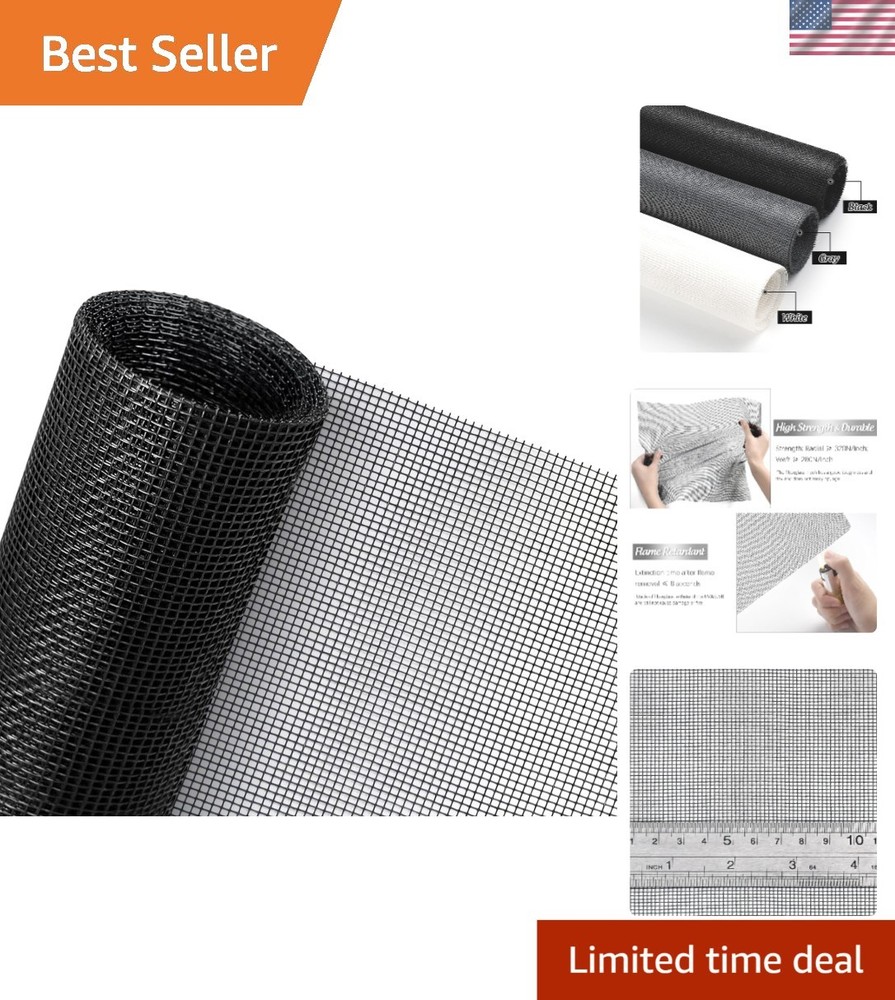 39x106 Durable Fiberglass Window Screen - Easy Cut DIY Replacement Mesh