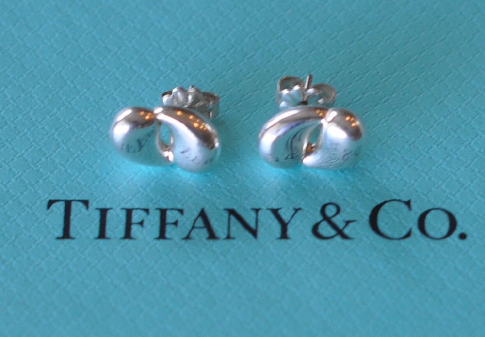 Tiffany & Co.  Elsa Peretti   Double Teardrop Earrings  Sterling Silver 925