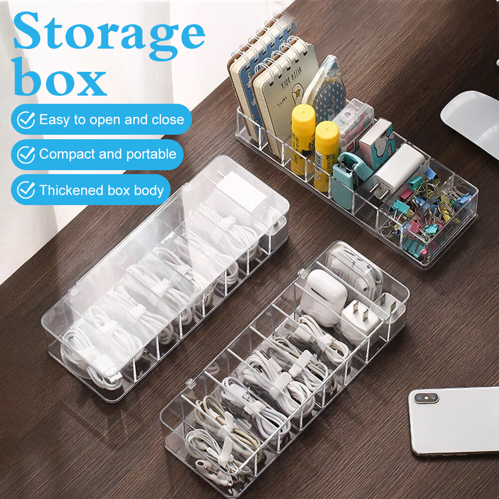 Charger USB Data Cable Storage Box Organizer Power Cord Buckle Desktop Holder