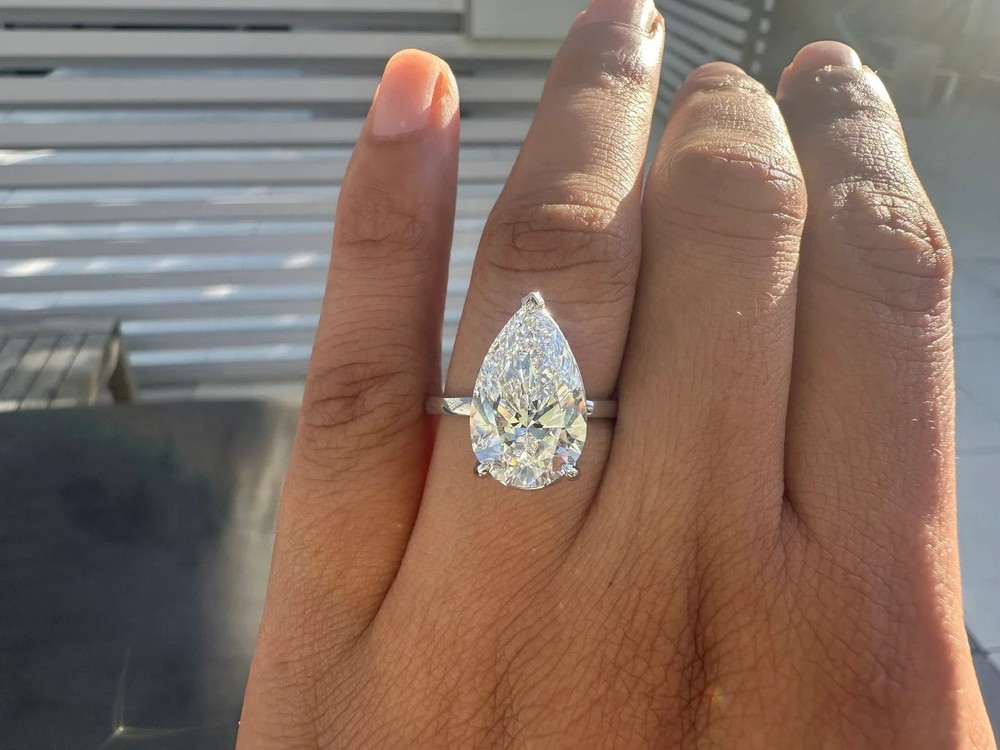 Christmas Sale! 10Ct Lab Grown/CVD Diamond 950 Platinum Women's Ring Solitaire-image