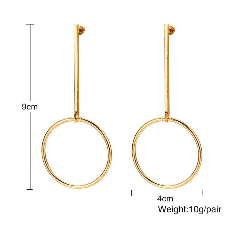Titanium Steel Trend Women's Creative Geometric Round Earrings Fashion Jewelry