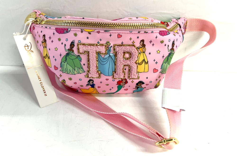 DISNEY Stoney Clover Ln Pink Princess Monogram Belt Bag 10x6
