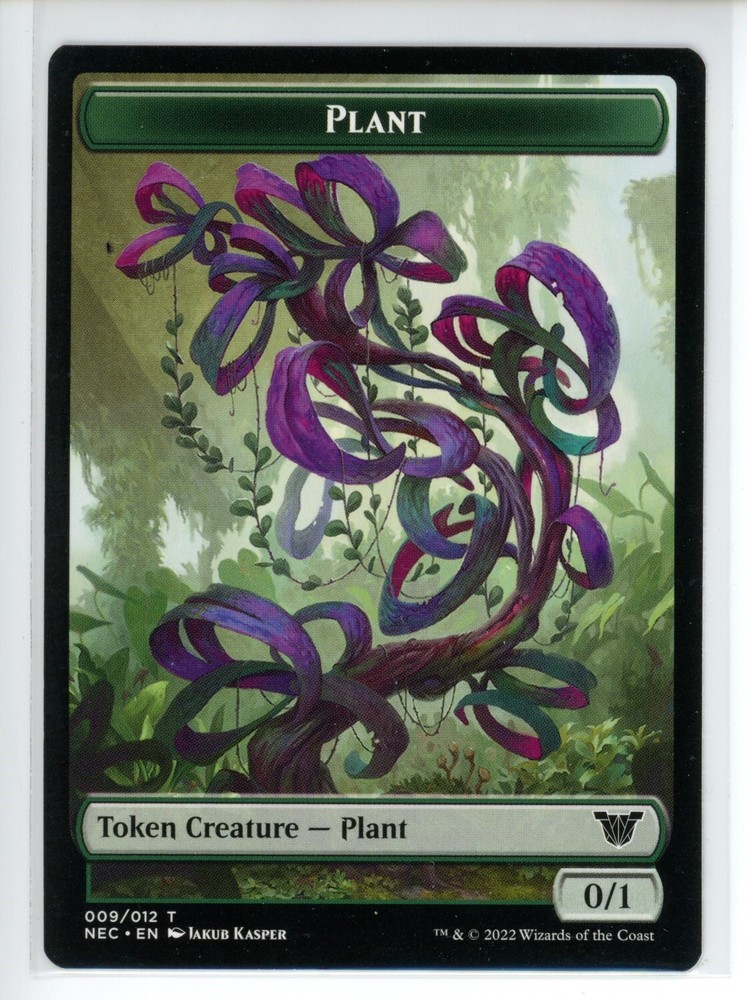 PLANT // TREASURE DOUBLE-SIDED TOKE Neon Dynasty Commander #9//17 NEC(NM+)(MTG)